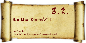 Bartho Kornél névjegykártya